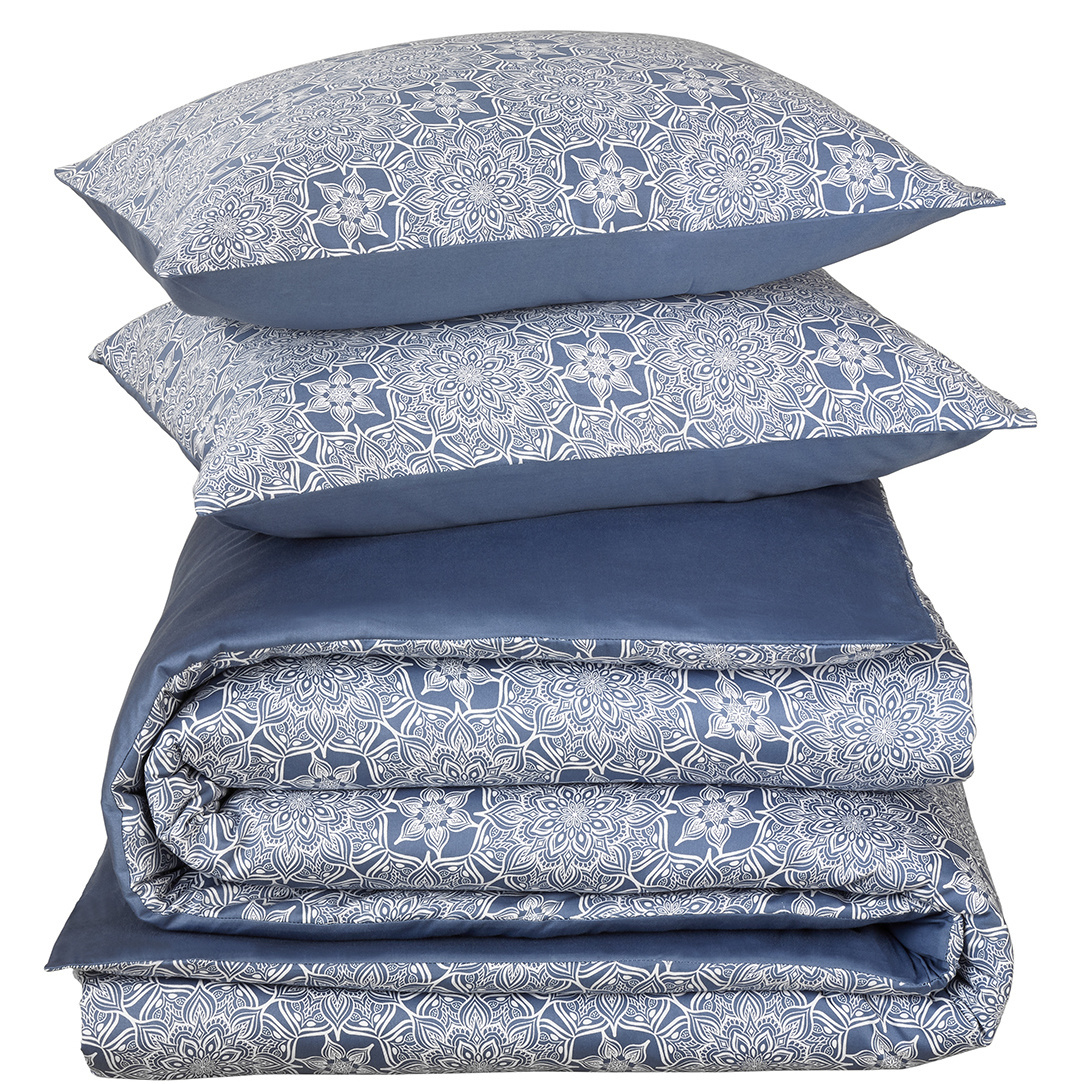 De Witte Lietaer Duvet cover Cotton Satin Henna - Double - 200 x 200/220 cm - Blue