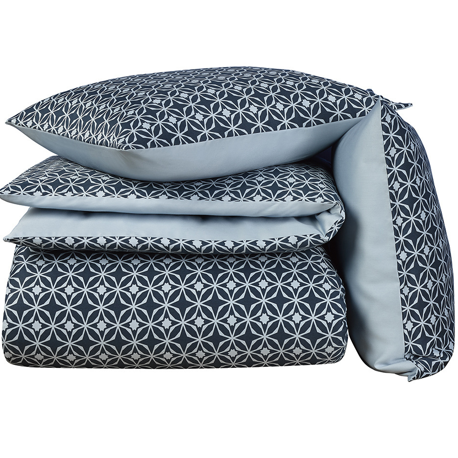 De Witte Lietaer Duvet cover Cotton Satin Nickel - Double -200 x 200/220 cm - Blue