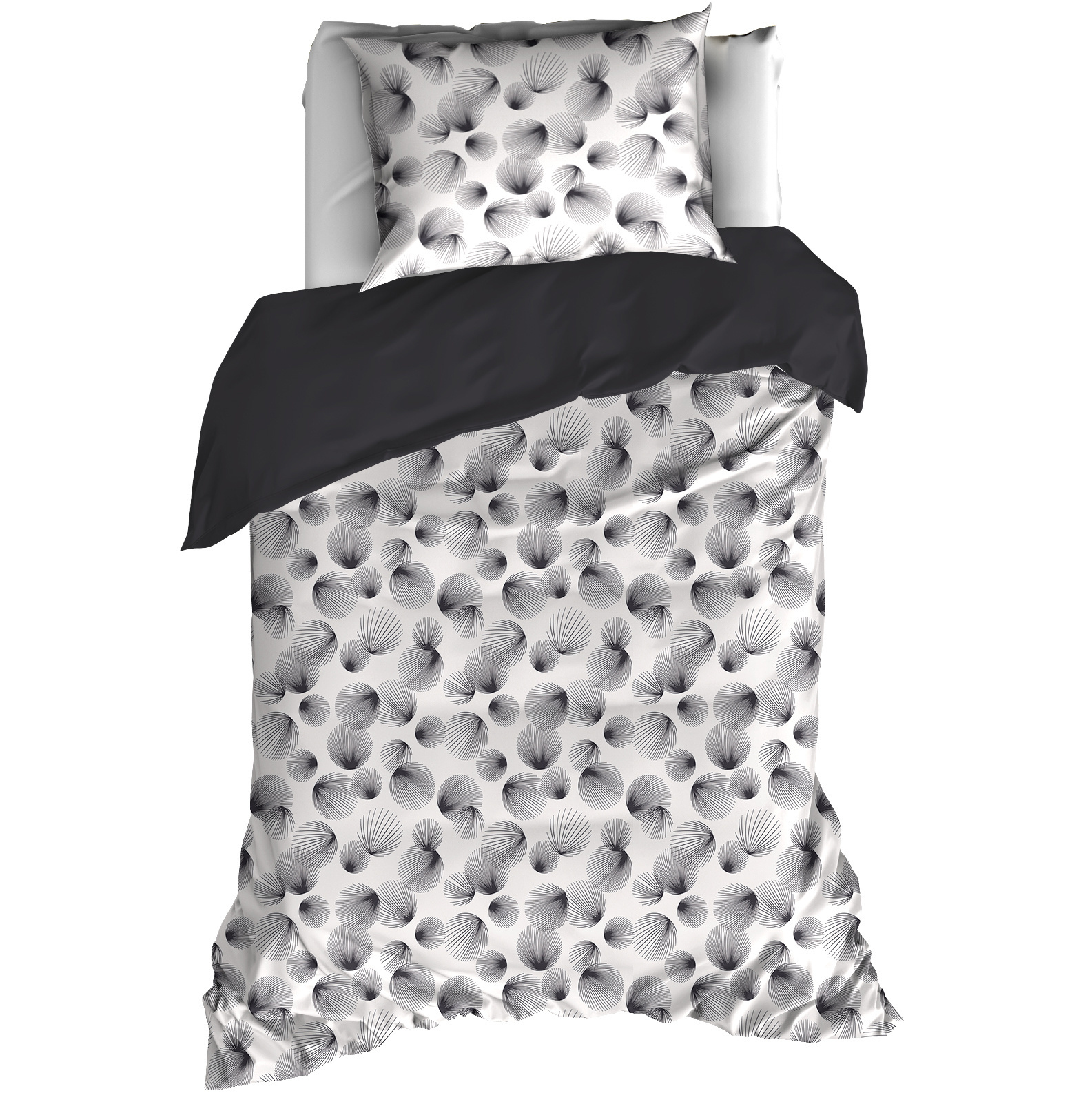 De Witte Lietaer Duvet cover Cotton Aileen - Single - 140 x 200/220 cm - Black