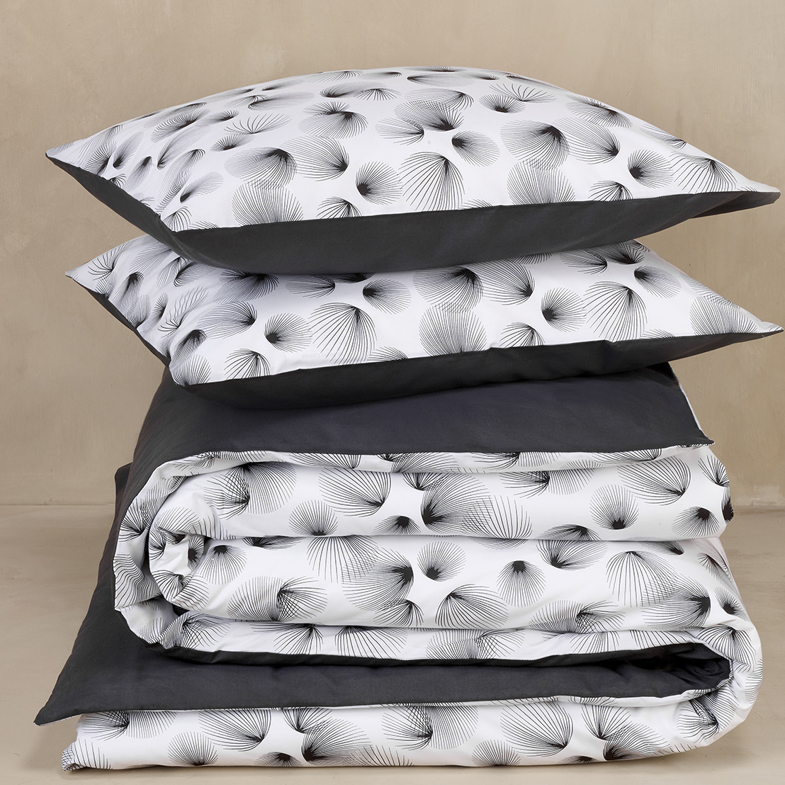 De Witte Lietaer Duvet cover Cotton Aileen - Double - 200 x 200/220 cm - Black