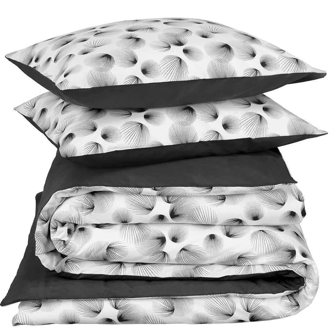 De Witte Lietaer Duvet cover Cotton Aileen - Double - 200 x 200/220 cm - Black