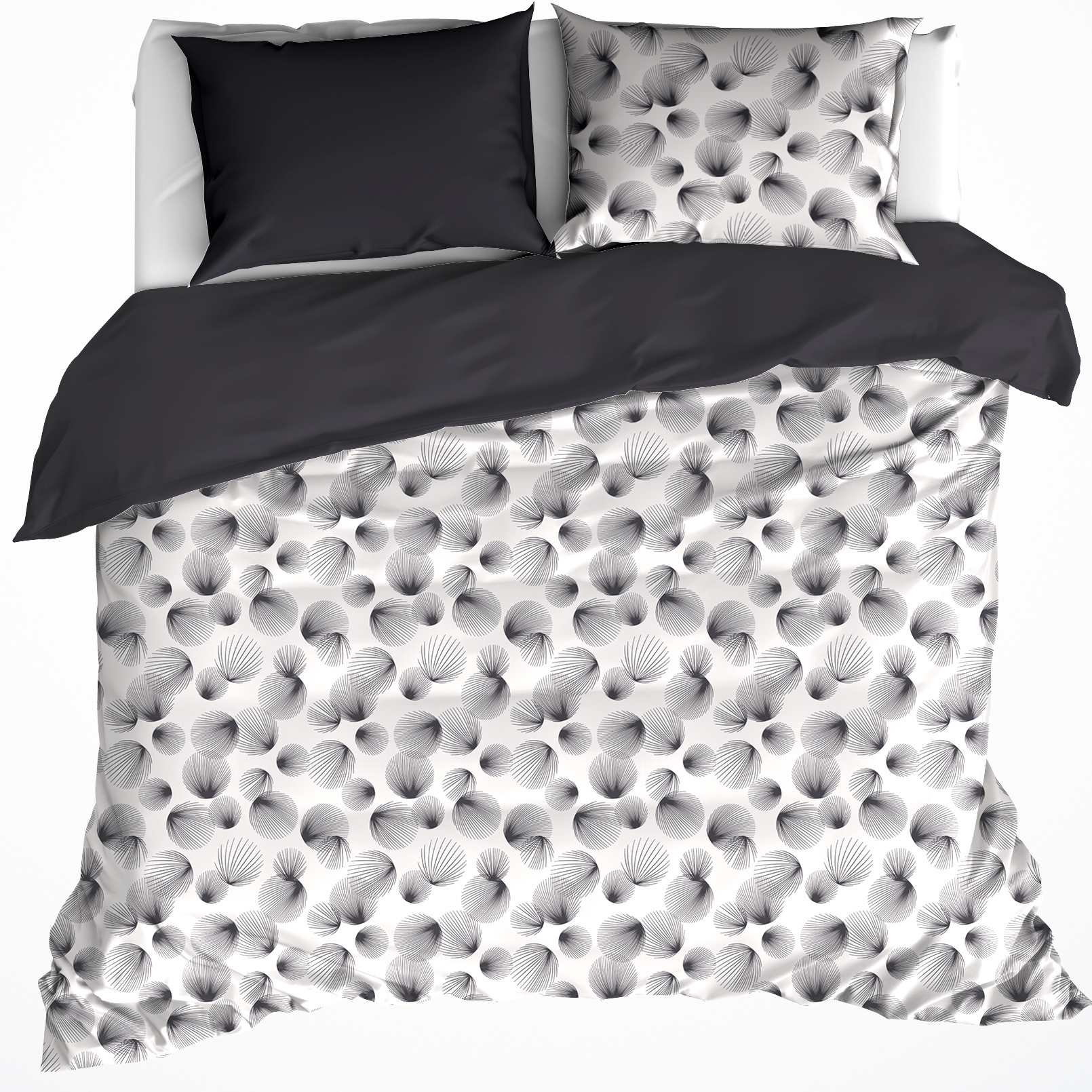 De Witte Lietaer Duvet cover Cotton Aileen - Lits Jumeaux - 240 x 220 cm - Black