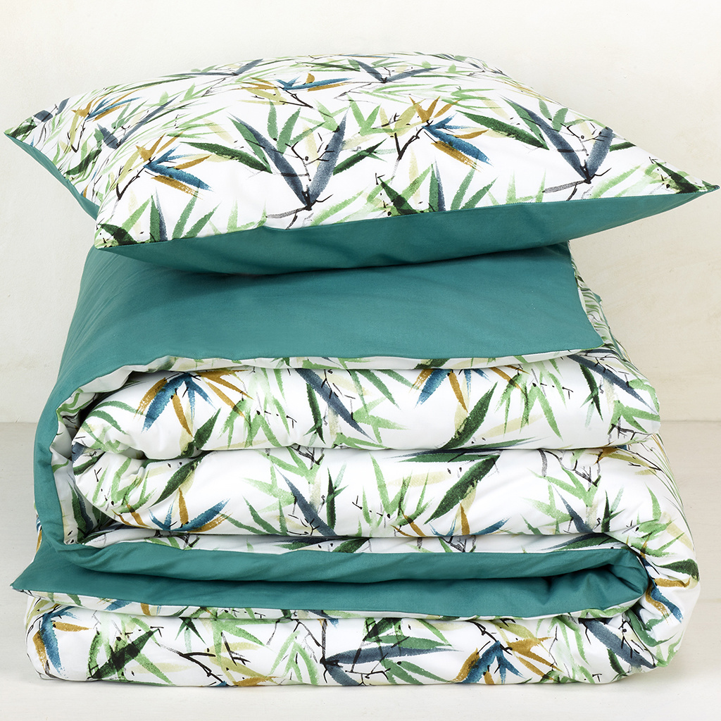 De Witte Lietaer Duvet cover Cotton Salix - Single - 140 x 200/220 cm - Green