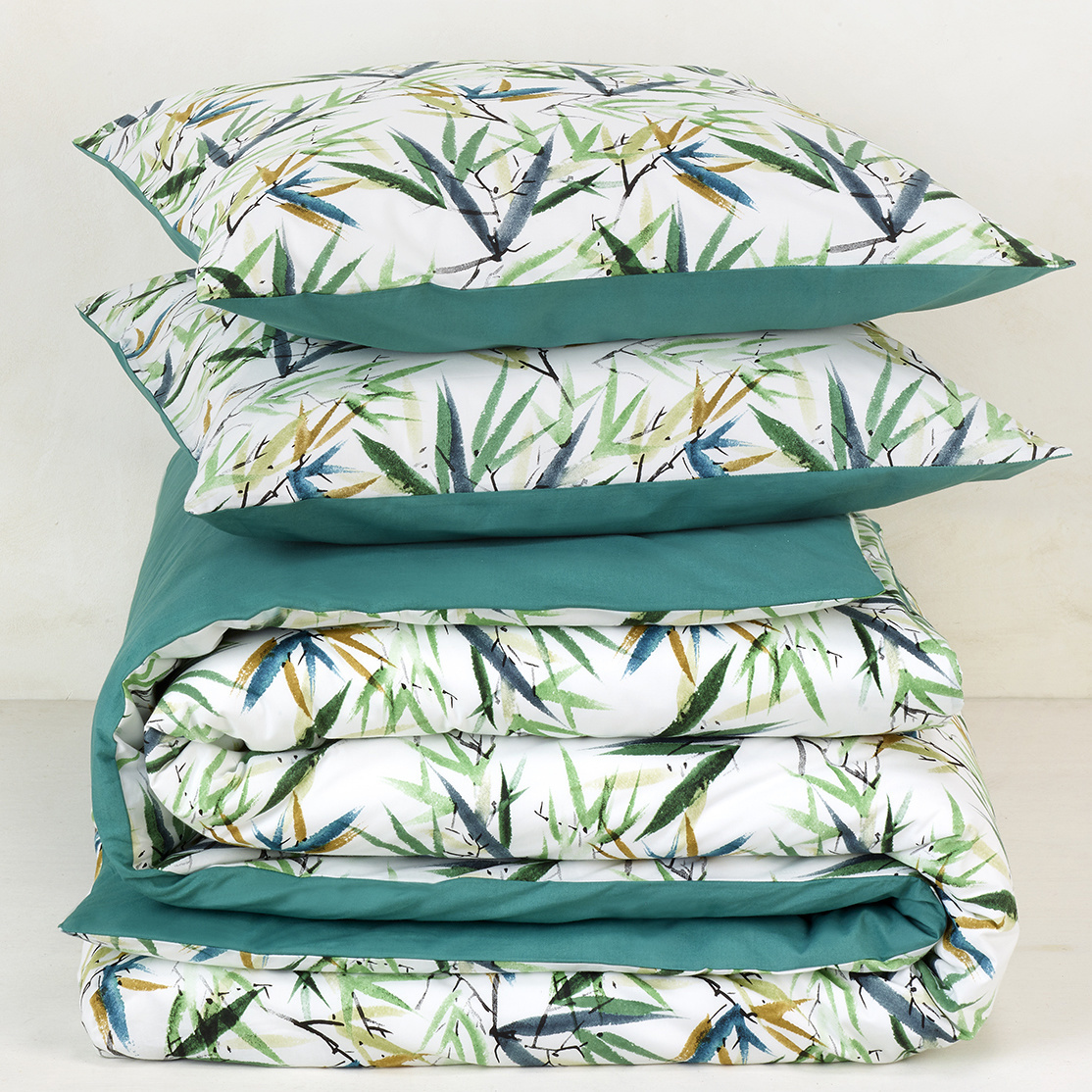 De Witte Lietaer Duvet cover Cotton Salix - Double - 200 x 200/220 cm - Green