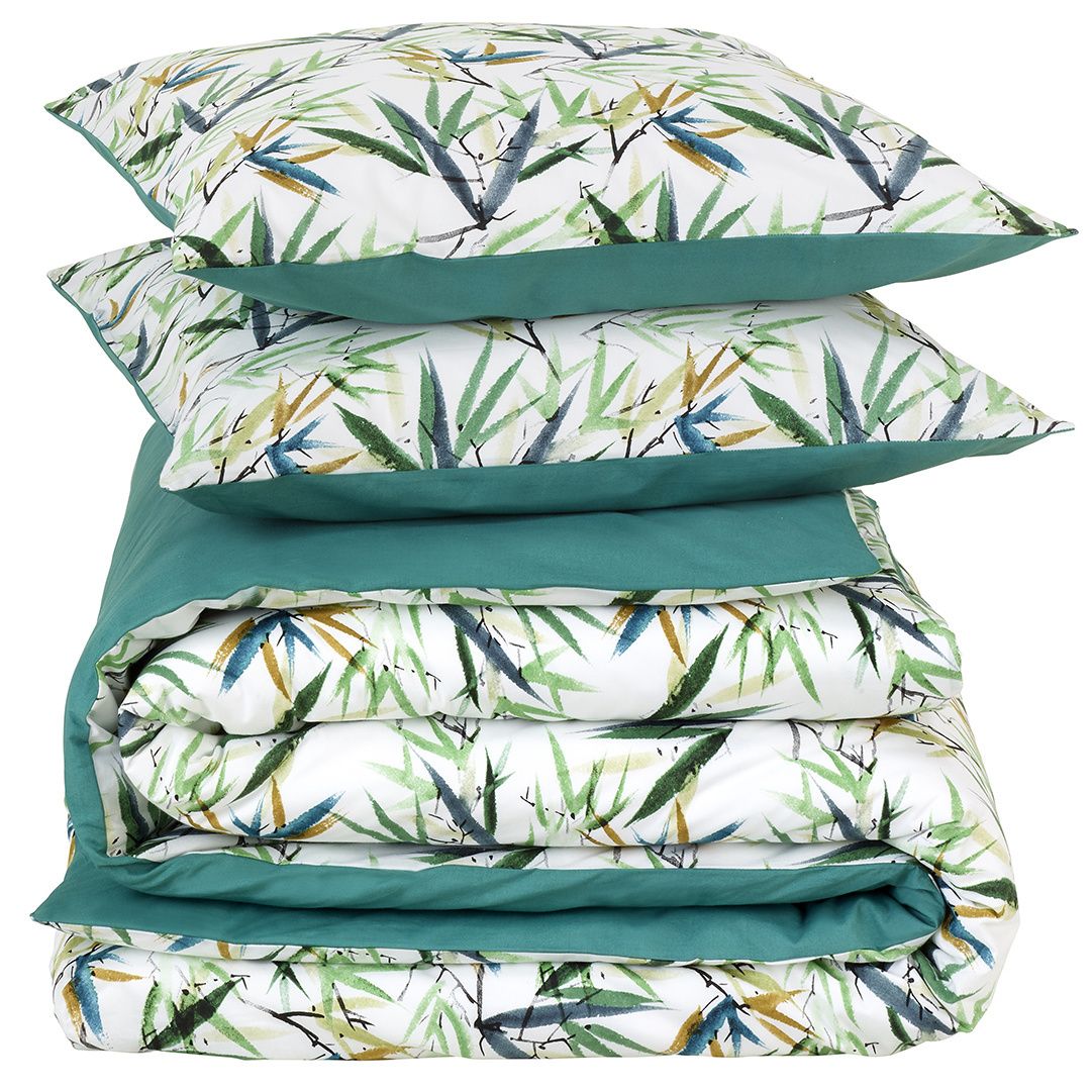 De Witte Lietaer Duvet cover Cotton Salix - Double - 200 x 200/220 cm - Green