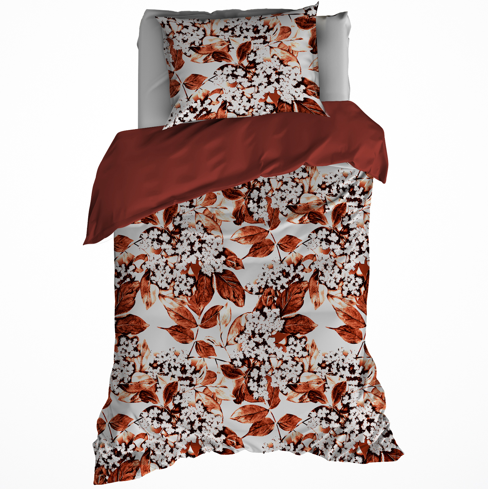 De Witte Lietaer Duvet cover Cotton Flannel Mimulus - Single - 140 x 200/220 cm - Red