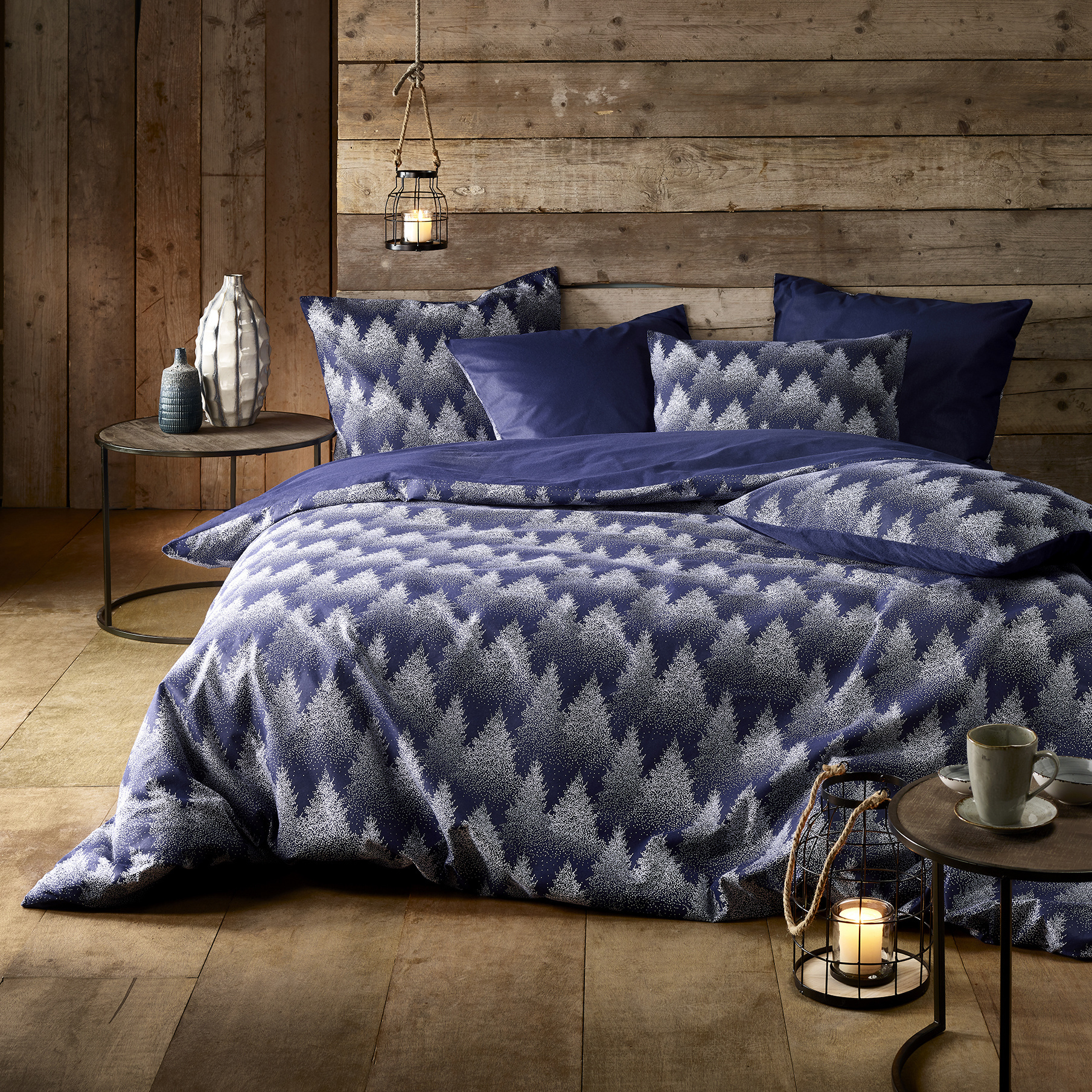 De Witte Lietaer Duvet cover Cotton Flannel Forest by Night - Double - 200 x 200/220 cm - Astral Aura