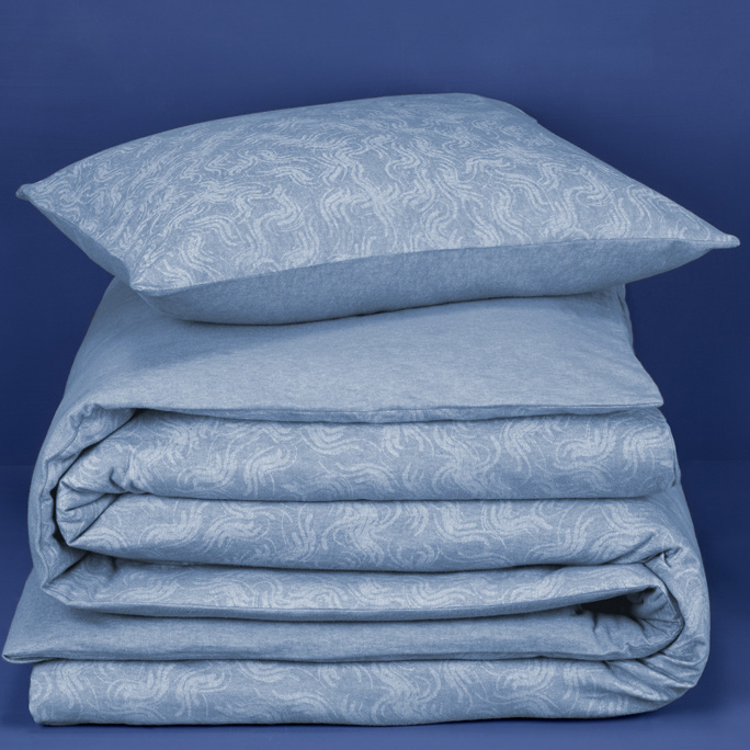 De Witte Lietaer Duvet cover Cotton Flannel Alvaro - Single - 140 x 200/220 cm - Blue