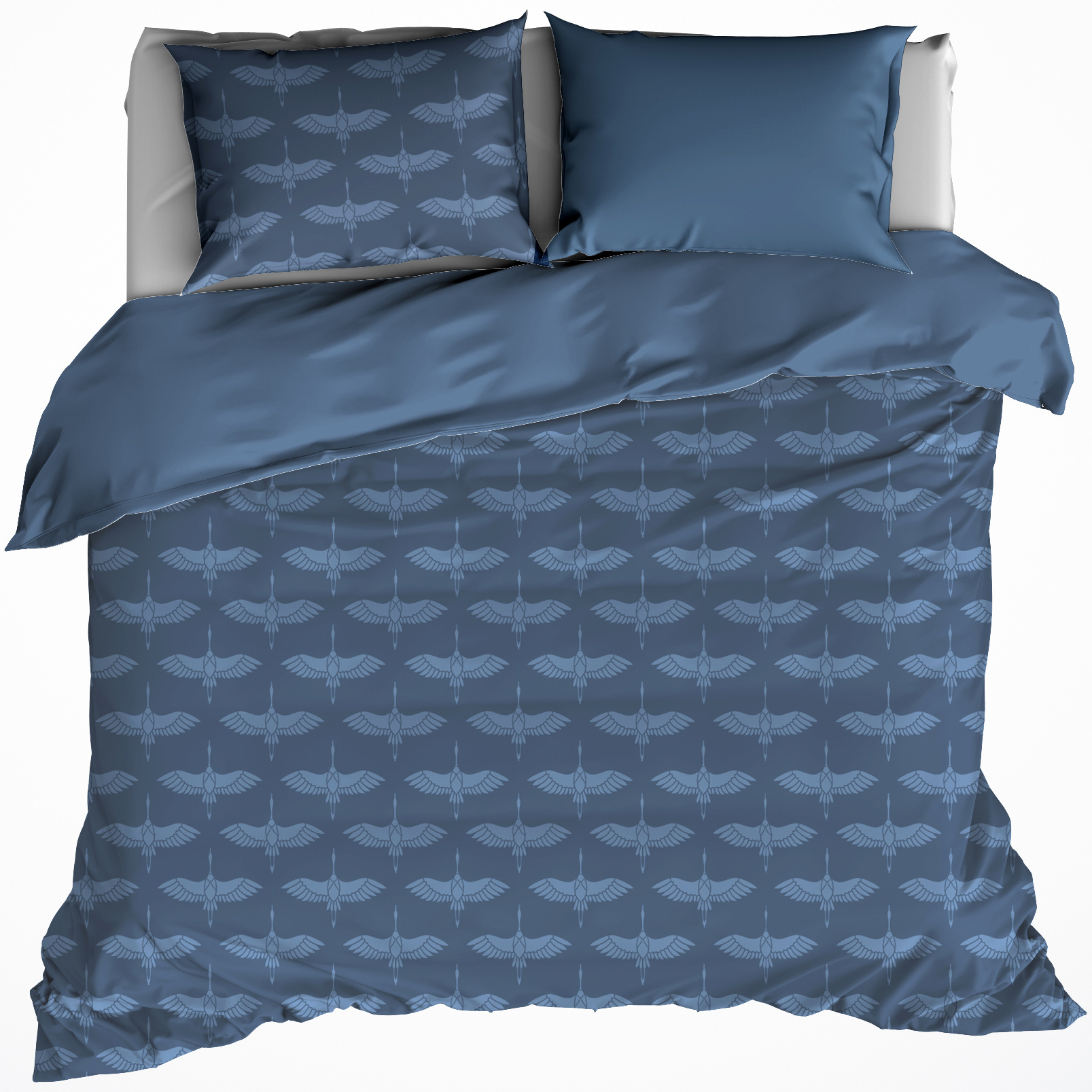 De Witte Lietaer Duvet cover Crane Stellar Blue - Lits Jumeaux - 240 x 220 cm - Flannel