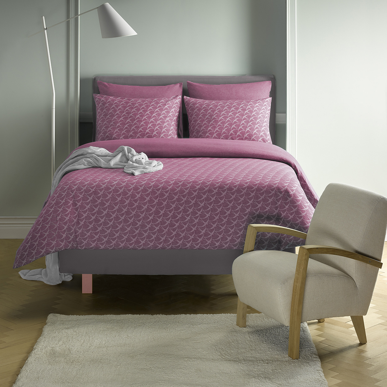 De Witte Lietaer Dekbedovertrek Birds Lilac - Eenpersoons -  140 x 200/220 cm - Flanel