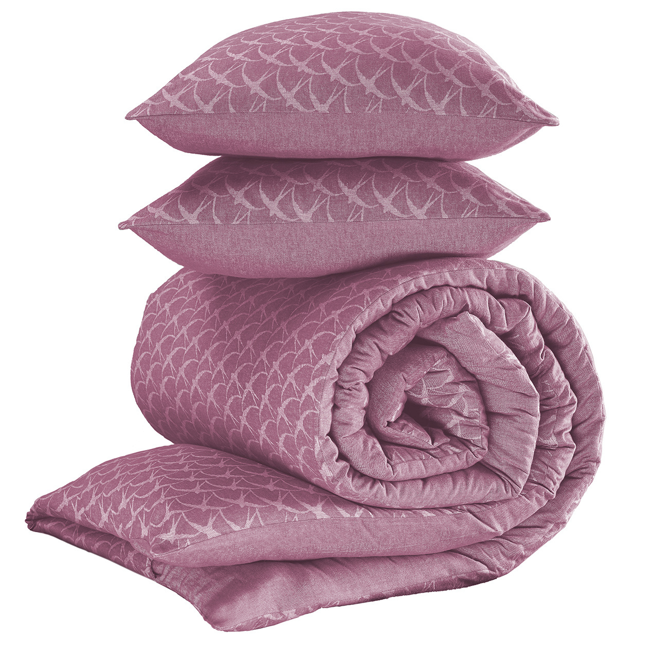 De Witte Lietaer Duvet cover BIRDS - Lits Jumeax - 240 x 220 cm - Lilac - Flannel