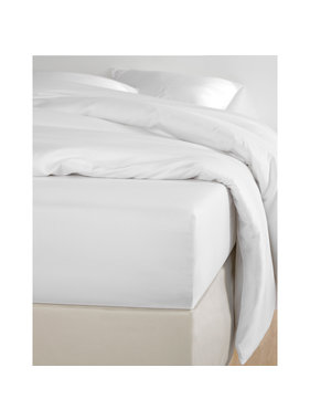 De Witte Lietaer Fitted sheet Cotton Satin Olivia White - 180 x 200 cm