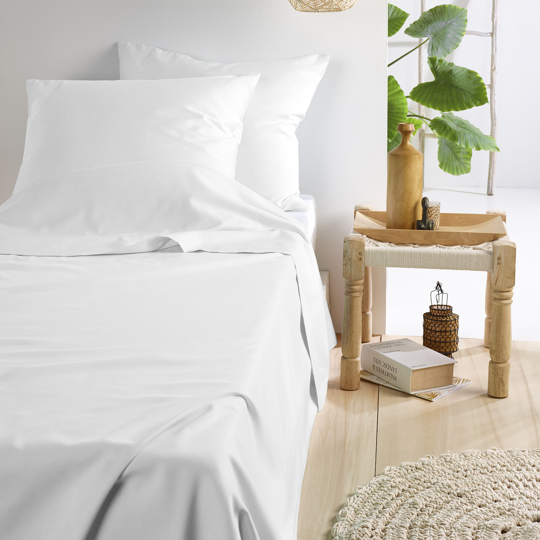 De Witte Lietaer Bed sheet set Olivia - Double - 280 x 280 cm - White - Satin cotton