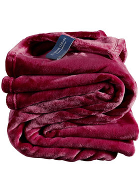 De Witte Lietaer Fleece throw Cozy 150x200 beet red 100% polyester