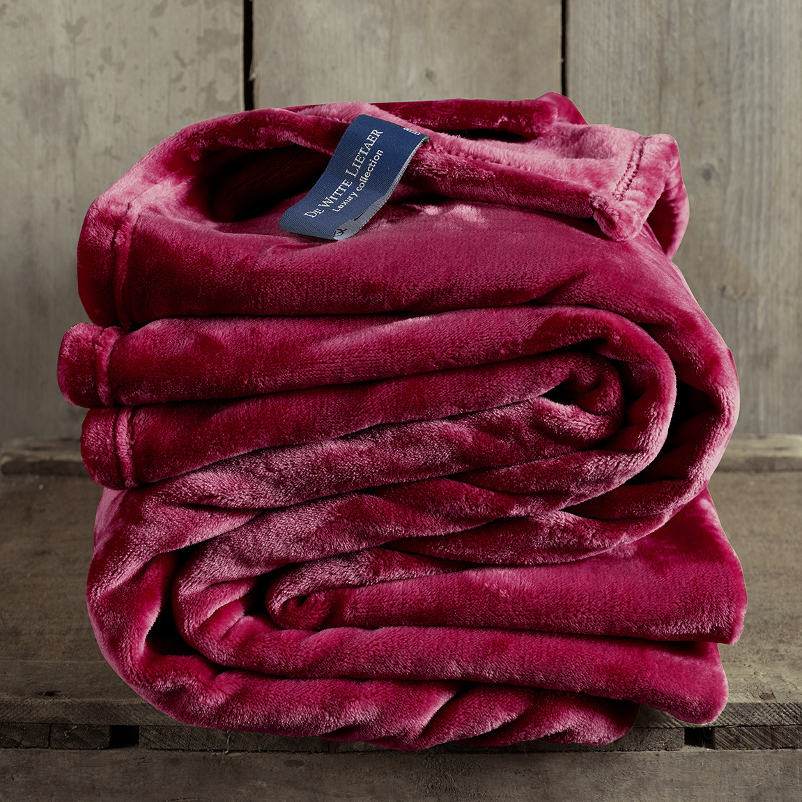 De Witte Lietaer Fleece plaid Cosy - 150 x 200 cm - Beet red