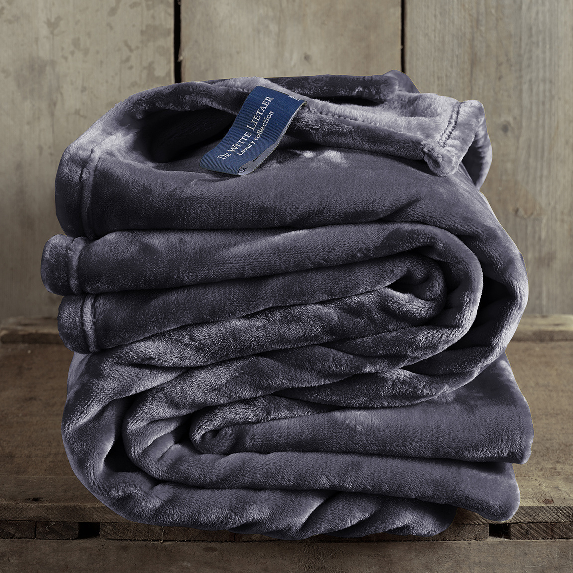 De Witte Lietaer  Fleece plaid Cosy - 150 x 200 cm - Blue graphite