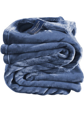 De Witte Lietaer Fleece throw Cozy 150x200 blue indigo 100% polyester