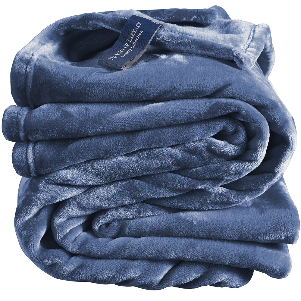 De Witte Lietaer Fleece plaid Cosy - 150 x 200 cm - Blue indigo