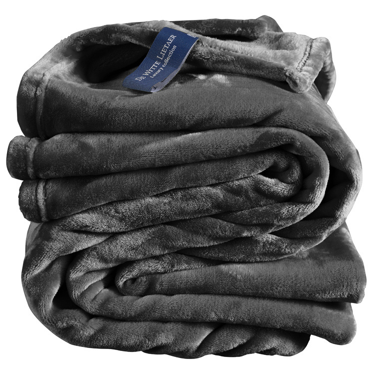 De Witte Lietaer Fleece blanket Cozy - 150 x 200 cm - Dark ebony
