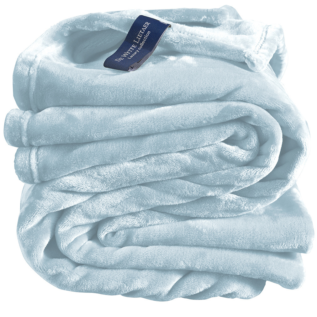 De Witte Lietaer Fleece plaid Cosy - 150 x 200 cm - Ice blue