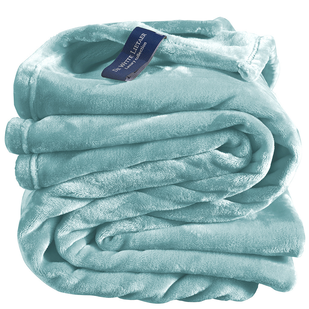 De Witte Lietaer Fleece deken Mineral - 150 x 200 cm - Blauw