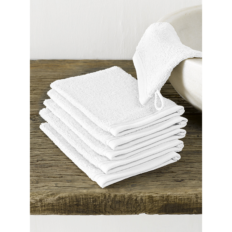 De Witte Lietaer Washandjes Imagine White 16.5 x 22 cm - 6 stuks - Katoen