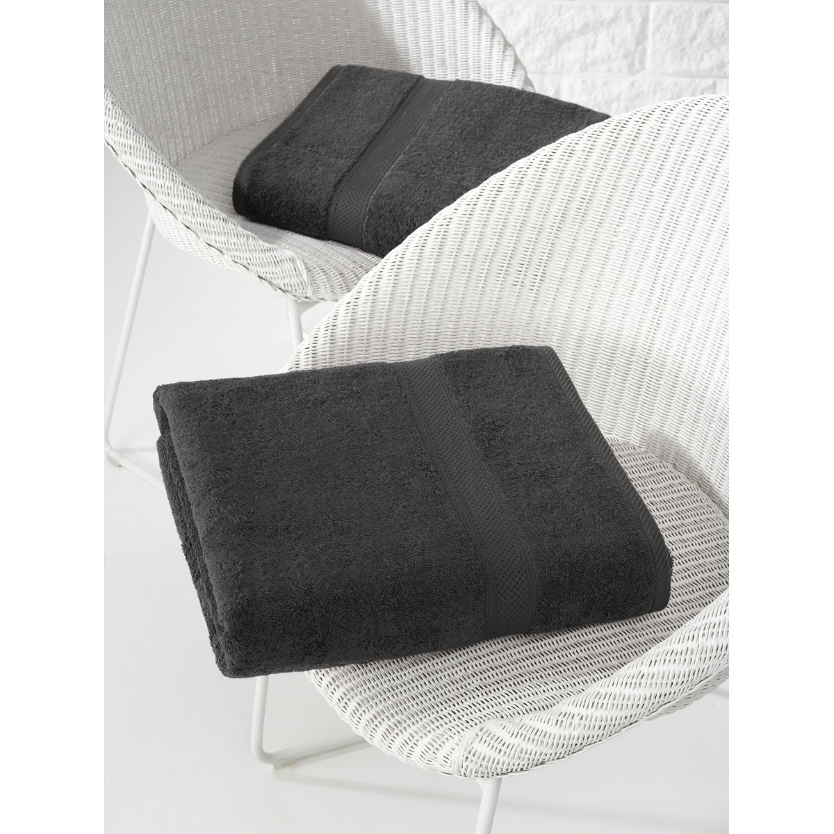 De Witte Lietaer Bath towel Stephanie Ebony - 100 x 150 cm - Cotton