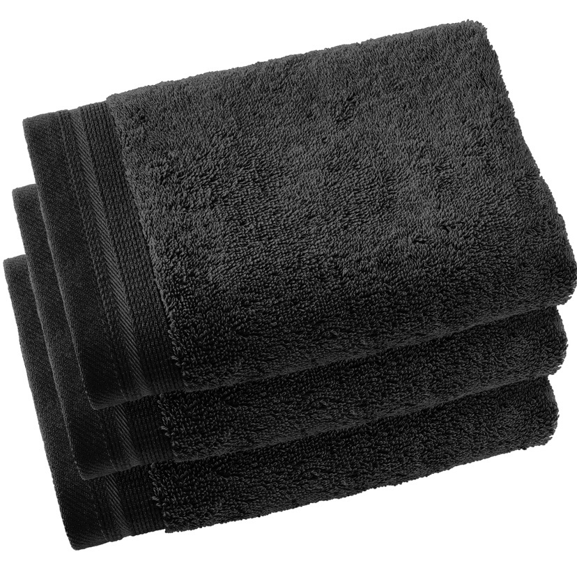 De Witte Lietaer Guest towels Contessa Black 40 x 60 cm - 3 pieces - Cotton