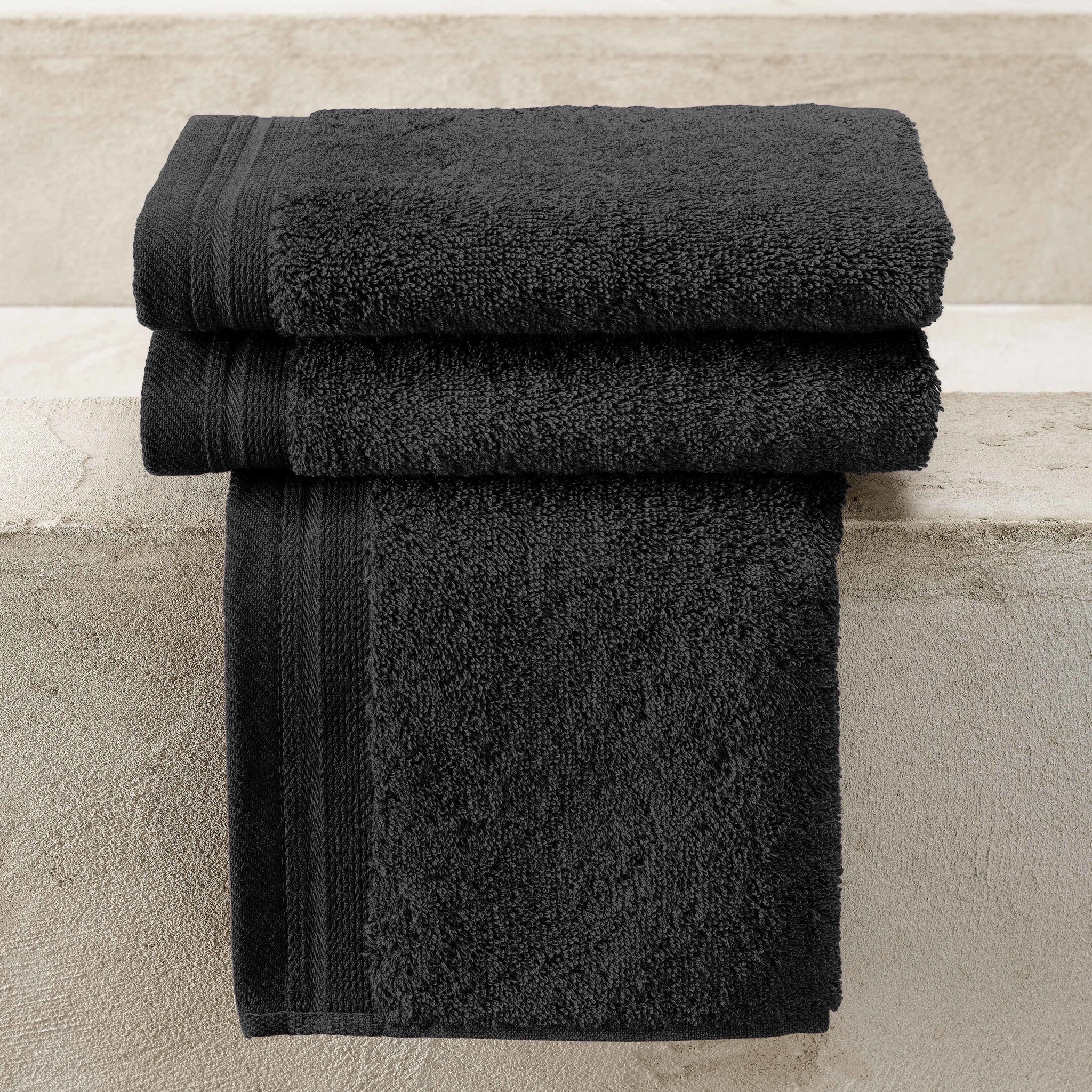 De Witte Lietaer Guest towels Contessa Black 40 x 60 cm - 3 pieces - Cotton