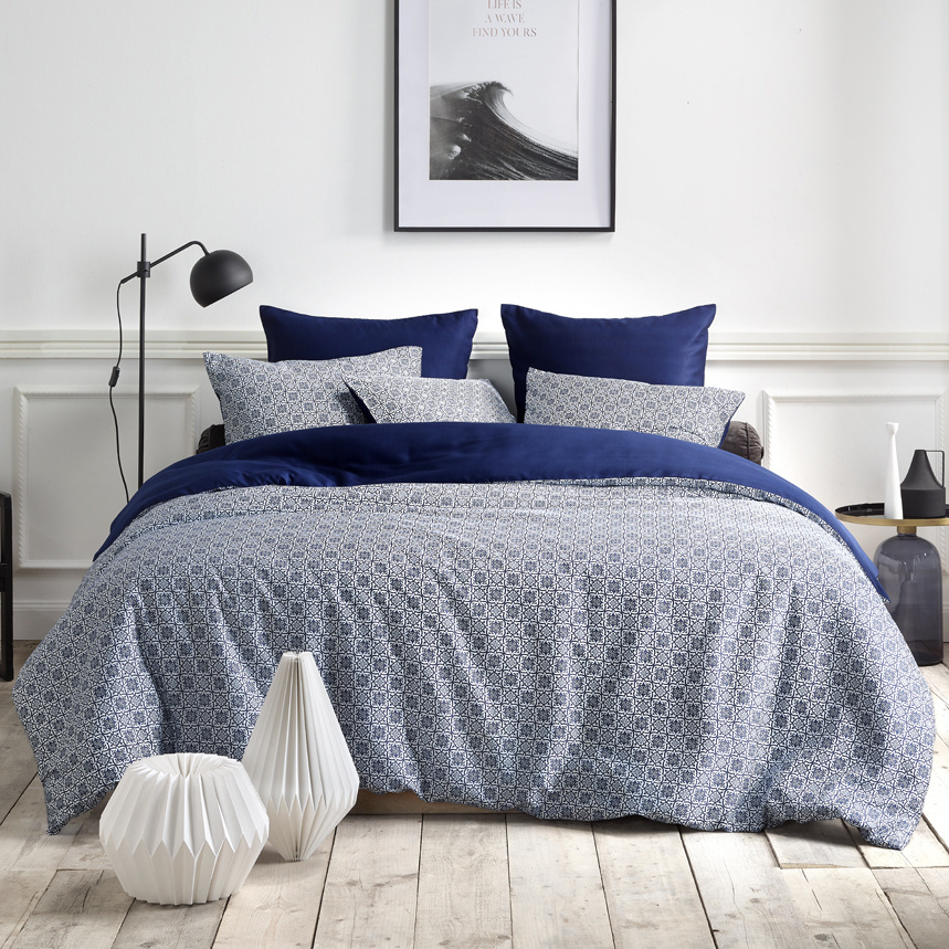 De Witte Lietaer Duvet cover Cotton Satin Eloise - Single - 140 x 200/220 cm - Blue