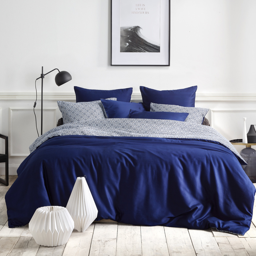 De Witte Lietaer Duvet cover Cotton Satin Eloise - Double - 200 x 200/220 cm - Blue