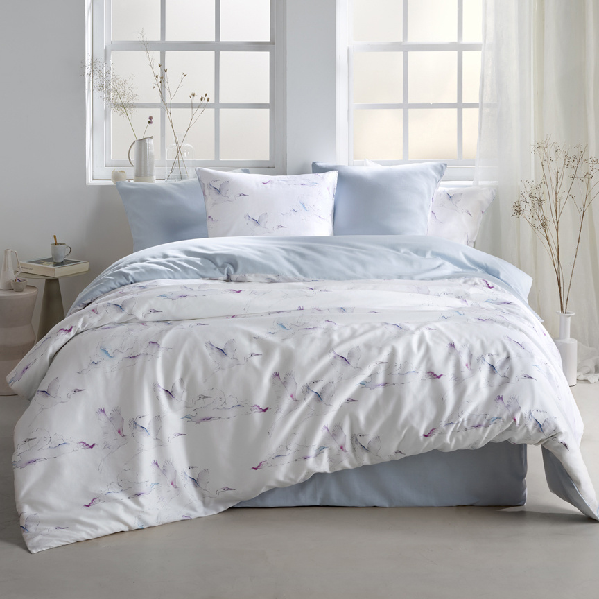 De Witte Lietaer Duvet cover Cotton Satin Ave - Lits Jumeaux - 240 x 220 cm - White