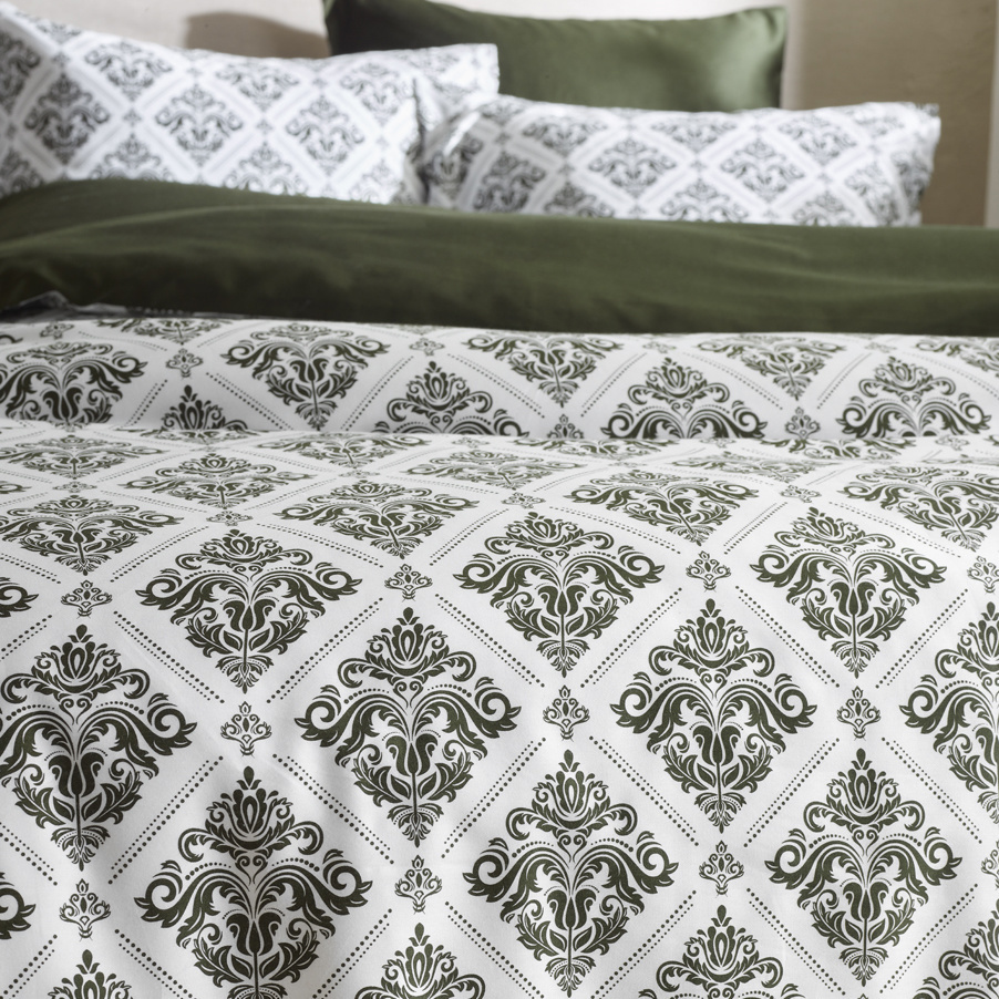 De Witte Lietaer Duvet cover Cotton Satin Byzantine - Single - 140 x 200/220 cm - Green