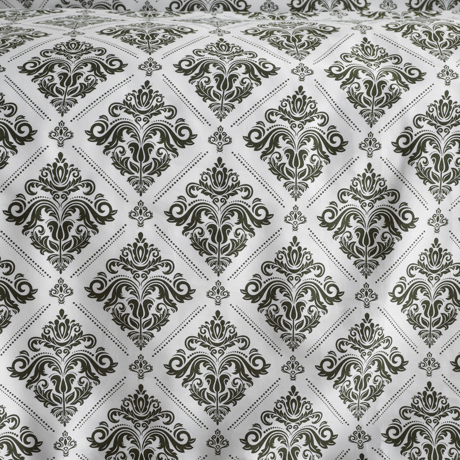 De Witte Lietaer Duvet cover Cotton Satin Byzantine - Single - 140 x 200/220 cm - Green