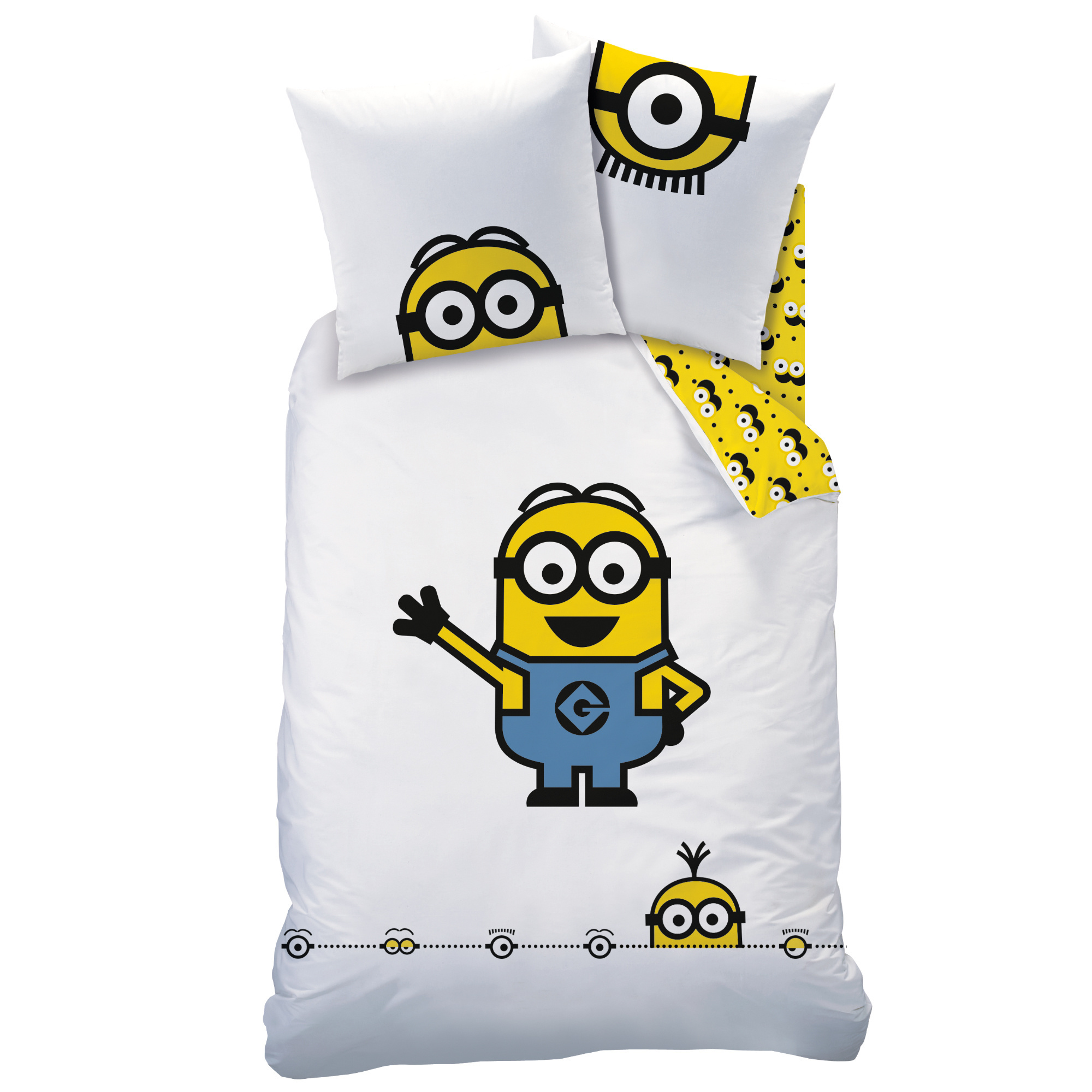 Minions Dekbedovertrek Eyes - Eenpersoons - 140  x 200 cm - Katoen