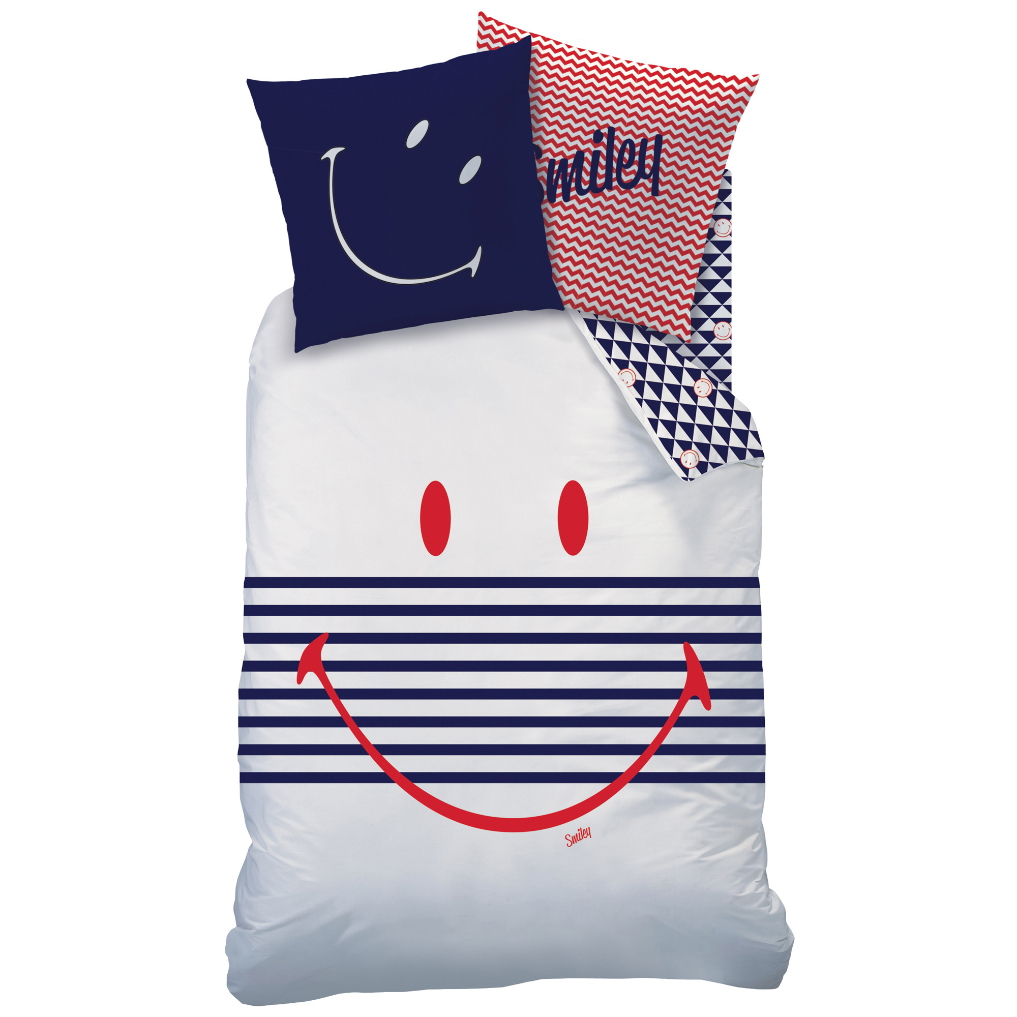 Smiley Duvet cover Marine - Single - 140 x 200 cm - Cotton