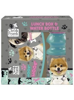 Cleo & Frank Set Lunchbox + Water Bottle Woof Woof