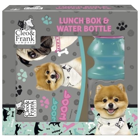 Cleo & Frank Set Lunchbox + Bidon Woof Woof - Polypropyleen