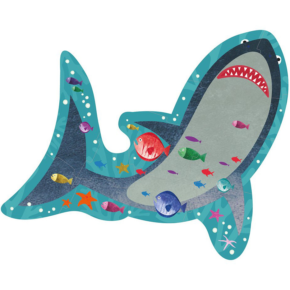 Floss & Rock Shark Puzzle 12 pcs. - 28 x 27 cm