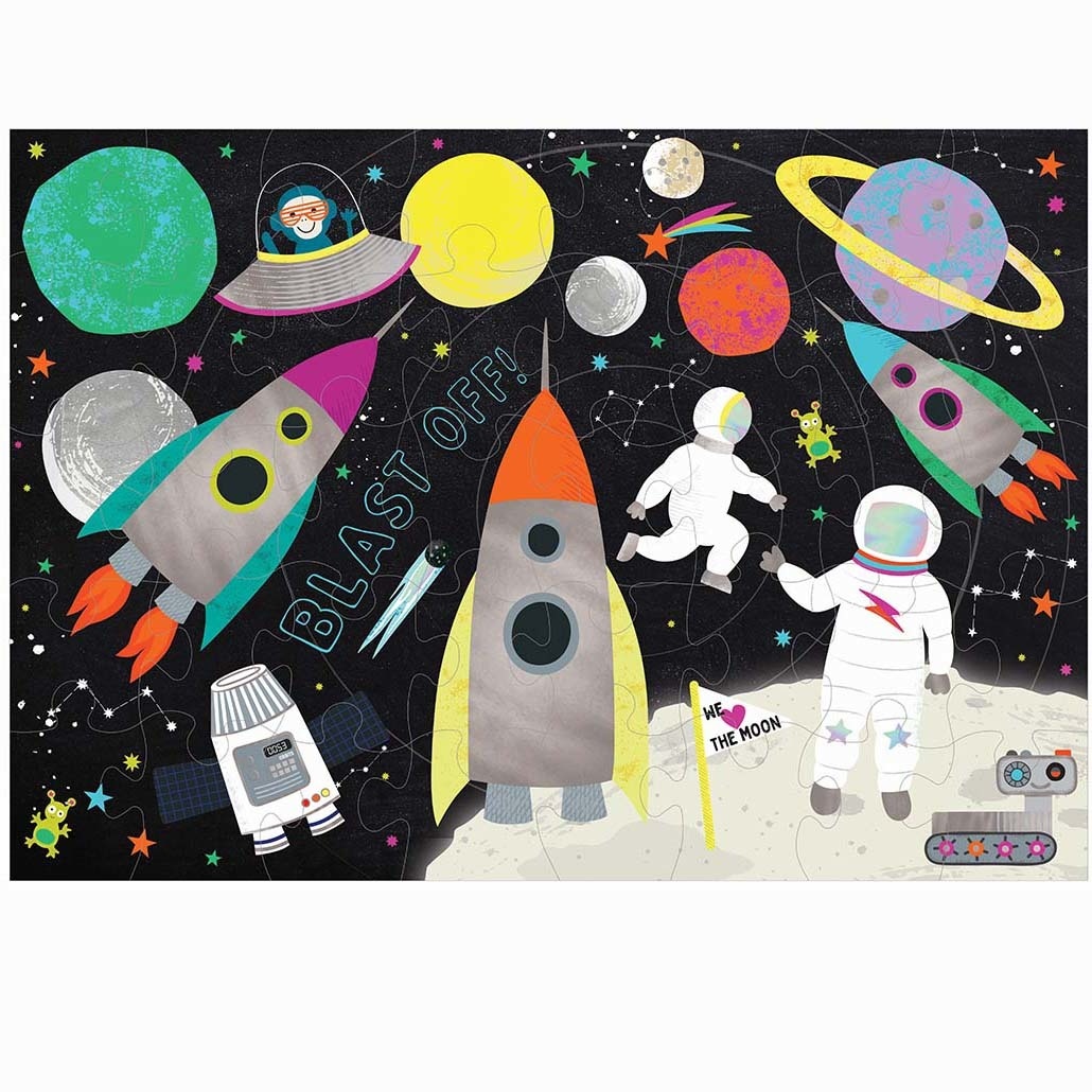 Floss & Rock Space - Puzzel - 20 stukjes - 38 x 33 cm - Multi