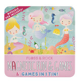 Floss & Rock Spelletjesdoos Zeemeermin 4-in-1 - 19,5 x 19,5 cm