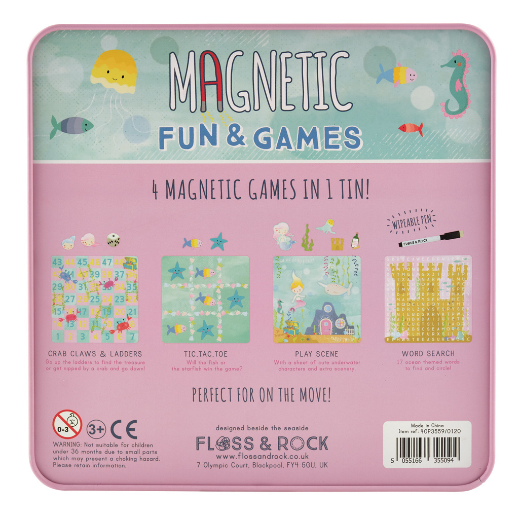 Floss & Rock Game box Mermaid 4-in-1 - 19.5 x 19.5 cm