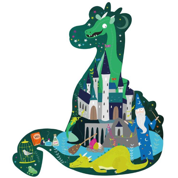 Floss & Rock Dragon Puzzle 20 pcs. - 38 x 33 cm