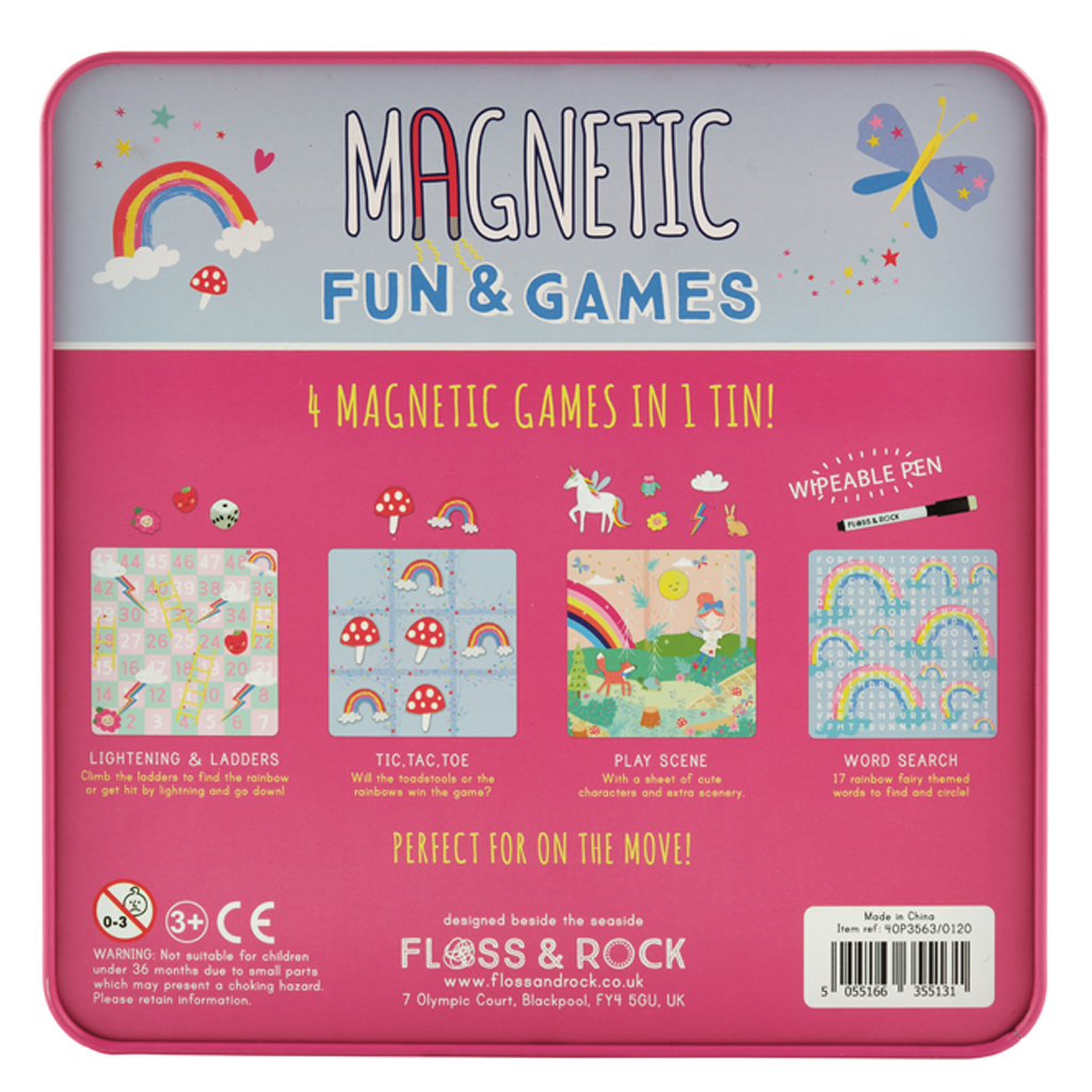 Floss & Rock Game box Rainbow Fairy 4-in-1 - 19.5 x 19.5 cm