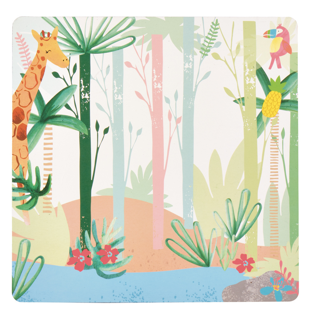 Floss & Rock Spelletjesdoos Jungle 4-in-1 - 19,5 x 19,5 cm