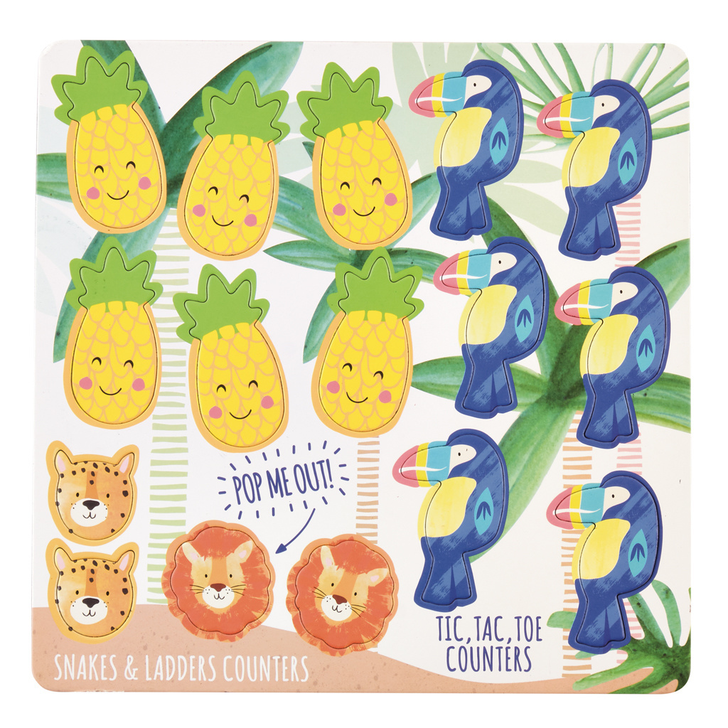 Floss & Rock Spelletjesdoos Jungle 4-in-1 - 19,5 x 19,5 cm