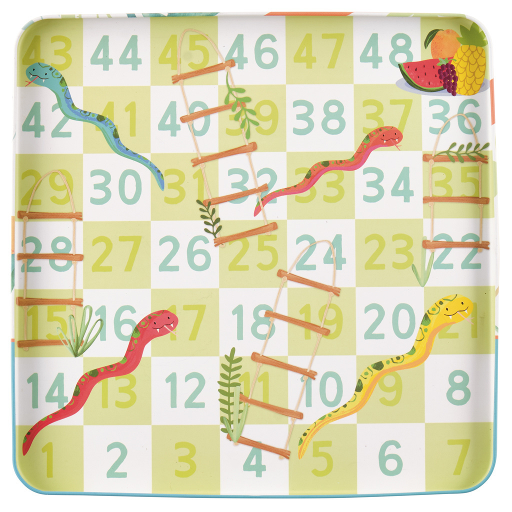 Floss & Rock Spelletjesdoos Jungle 4-in-1 - 19,5 x 19,5 cm