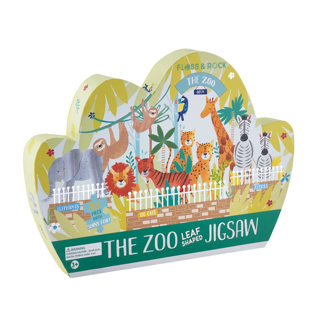 Floss & Rock Zoo Puzzel 80 st. - 55 x 35 cm