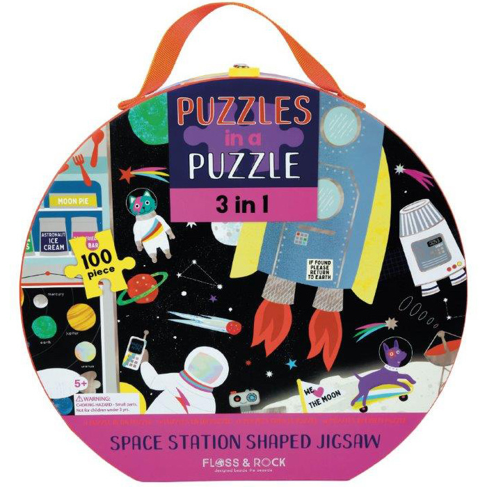 Floss & Rock 3-in-1 Space Puzzel - 46 x 47 cm