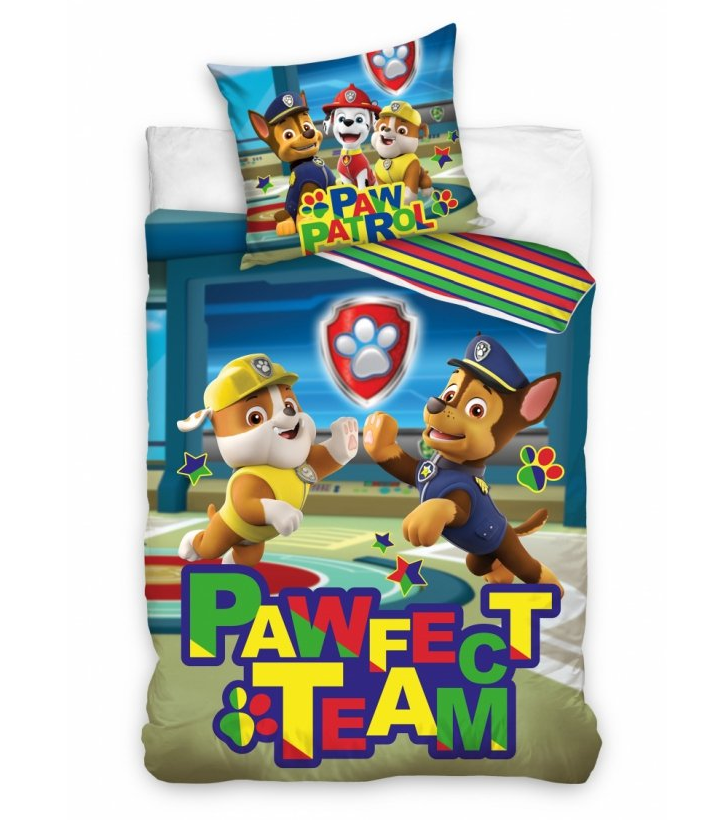 Paw Patrol Dekbedovertrek Pawfect Team - Eenpersoons - 140  x 200 cm - Katoen